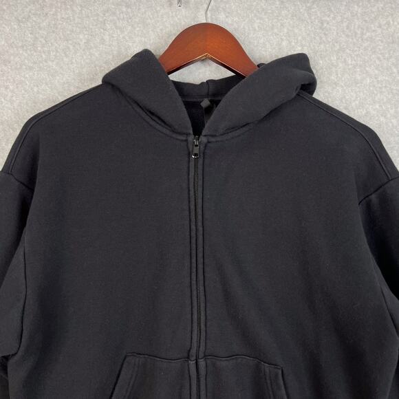 SKIMS Black Onyx Cotton Fleece Full Zip Hoodie Size Small - Picture 2 of 10